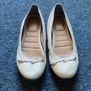Kelly & Katie Cream Textured Flats